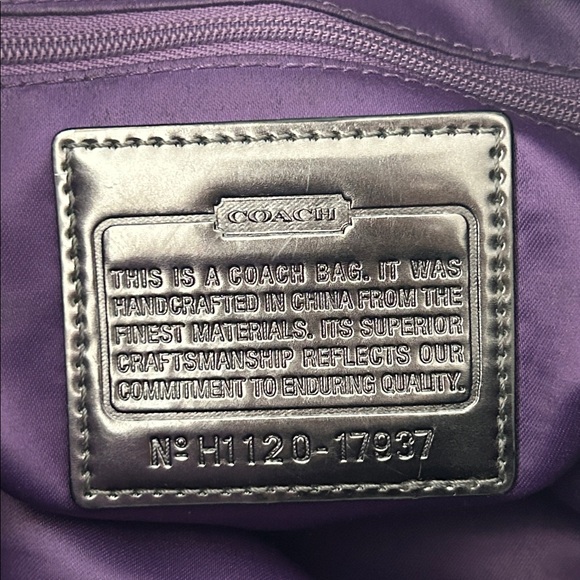 Coach Grey/Black Signature C Print Classic Poppy Travel Tote Bag Purse 🌺🌺 - Picture 9 of 16